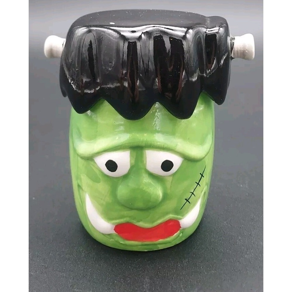 Greenbrier International Ceramic Halloween Frankenstein Lidded Jar‎